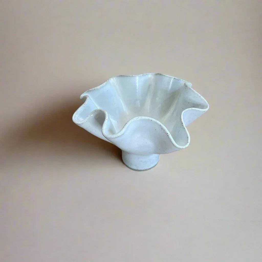 High Sided Pedestal Wave Bowl - Small