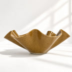 Oversized Statement Wave Bowl - Caramel