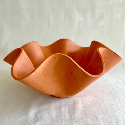 Large Terracotta Wave Bowl