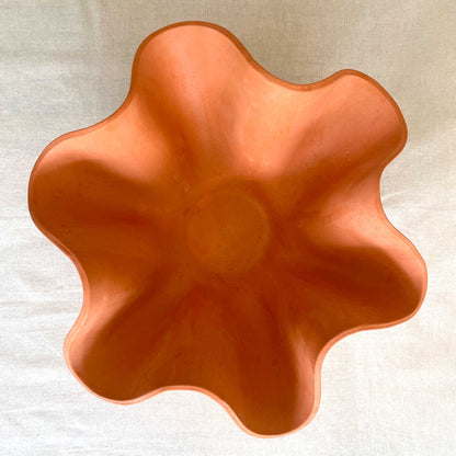 Large Terracotta Waved Bowl