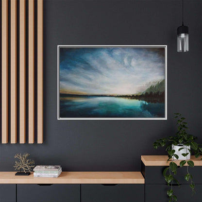 Framed Canvas Print - Sunset Lake Australia