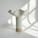 White Ruffle Pedestal Vase - Extra Large