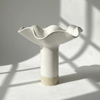 White Ruffle Pedestal Vase - Extra Large