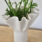White Wave Pedestal Vase - Large - Polly Barton