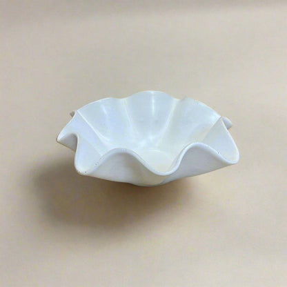 White Wave Ceramic Bowl - Medium