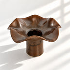 Wave Vase Wide Base - Chocolate, Melted Mint, Caramel Glazes