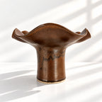 Wave Vase Wide Base - Chocolate, Melted Mint, Caramel Glazes