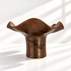 Wave Vase Wide Base - Chocolate, Melted Mint, Caramel Glazes