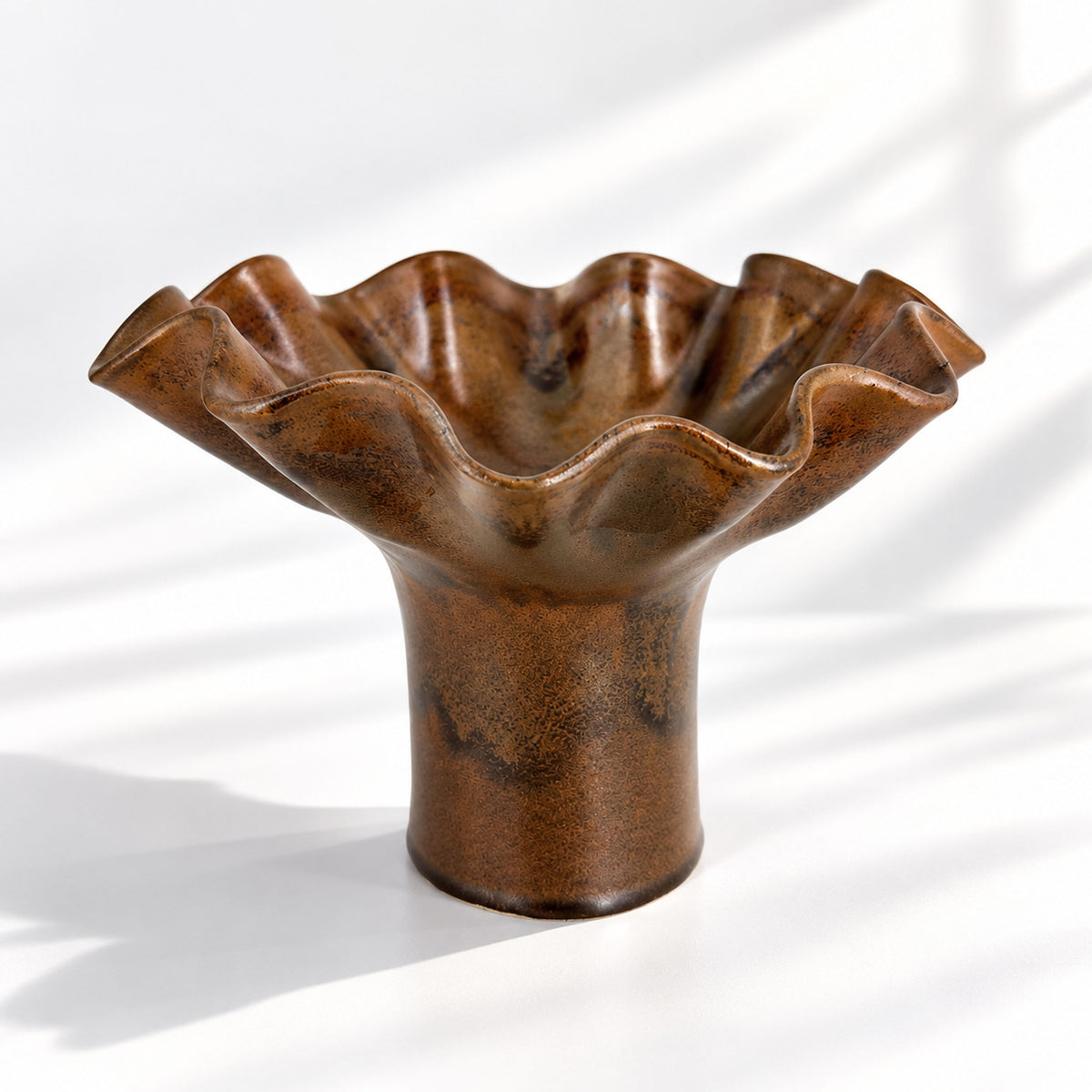 Chocolate Ruffle Vase - Medium Size