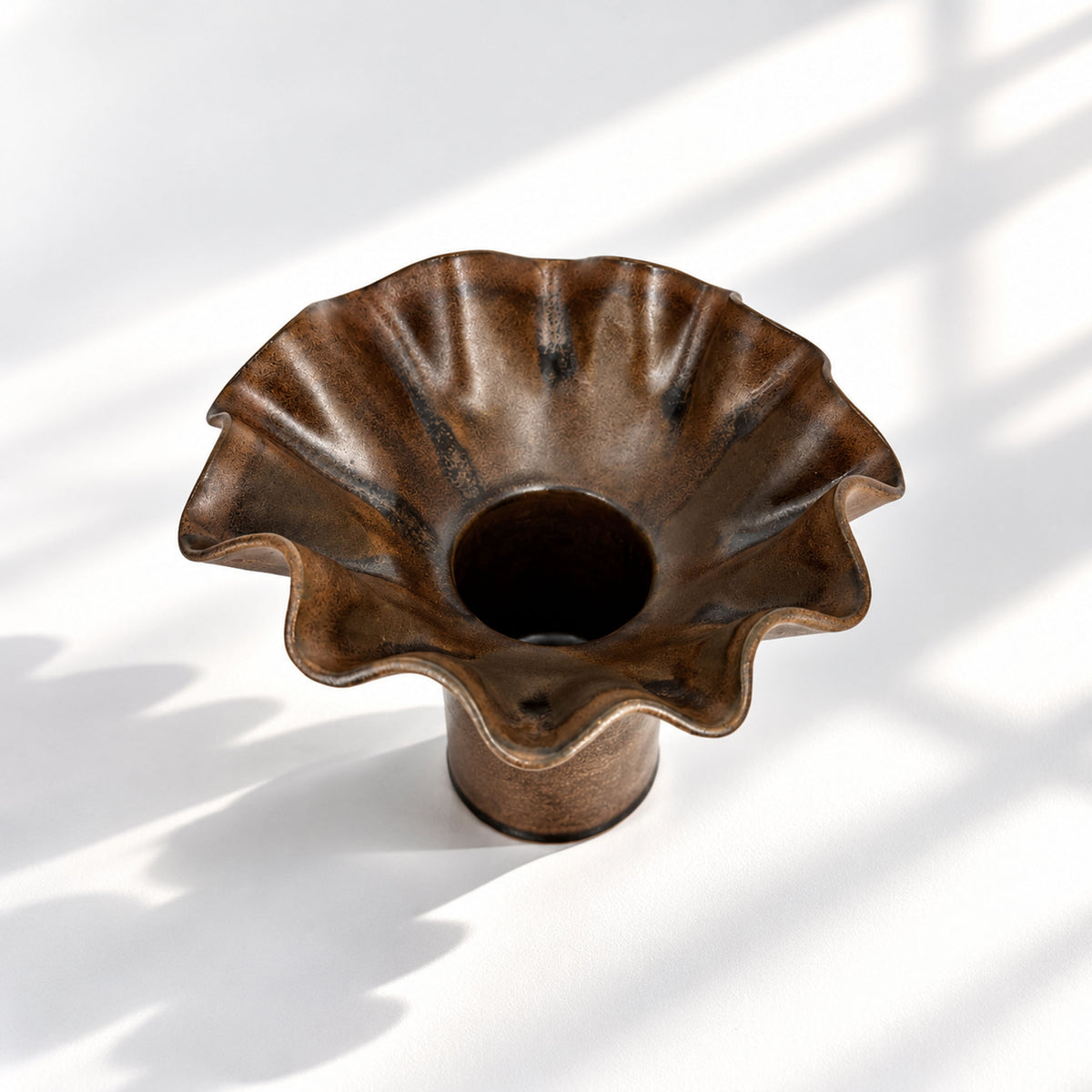 Chocolate Ruffle Vase - Medium Size