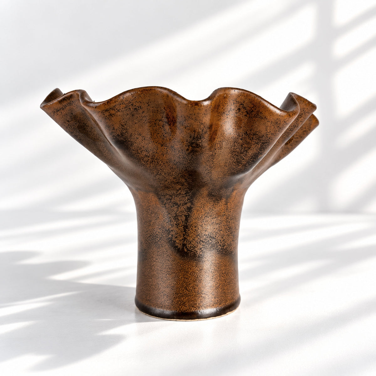 Chocolate Ruffle Vase - Medium Size