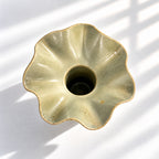Wave Vase Wide Base - Chocolate, Melted Mint, Caramel Glazes