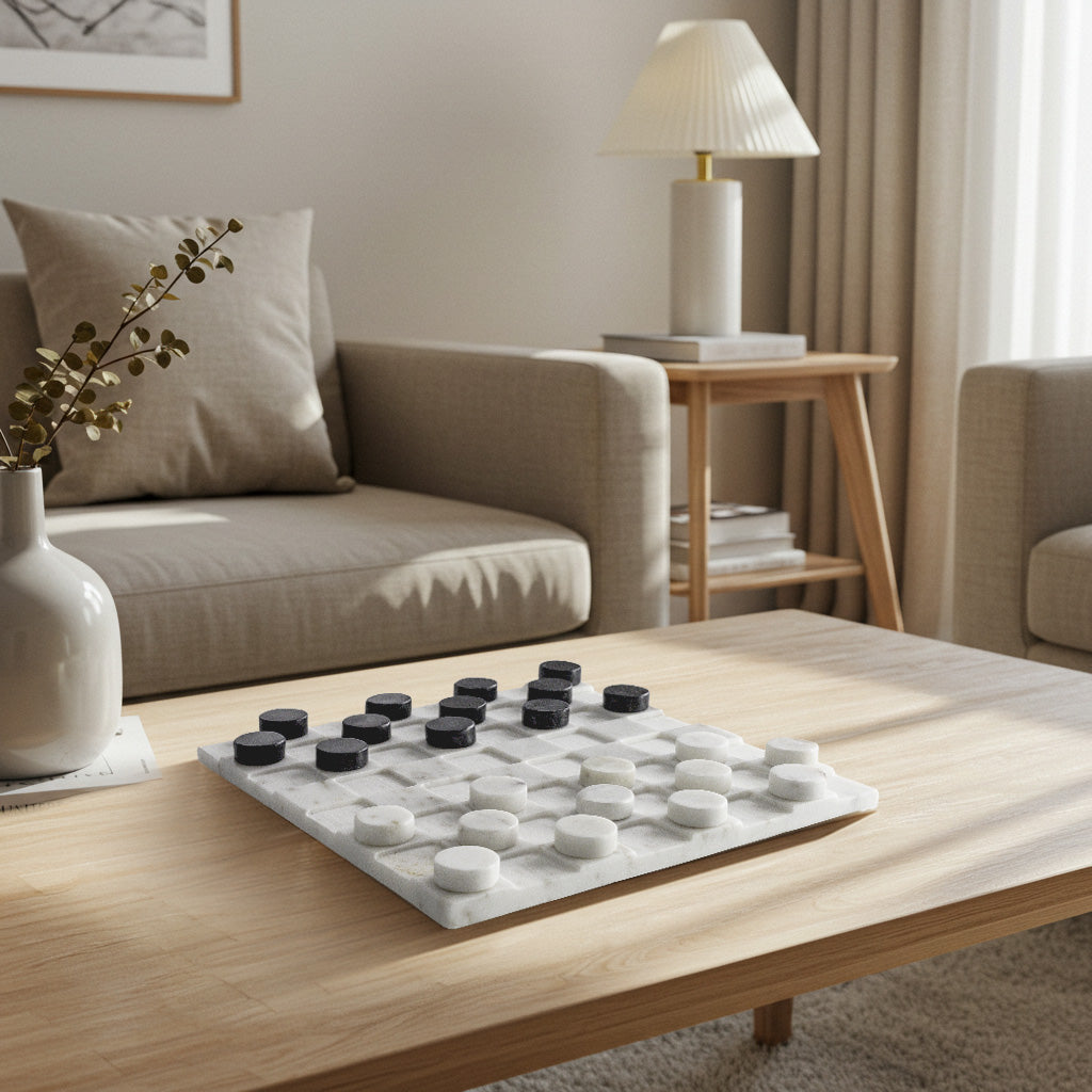 Marble Draughts Checkers Set