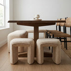 Denver Modern Boucle Stool - Champagne