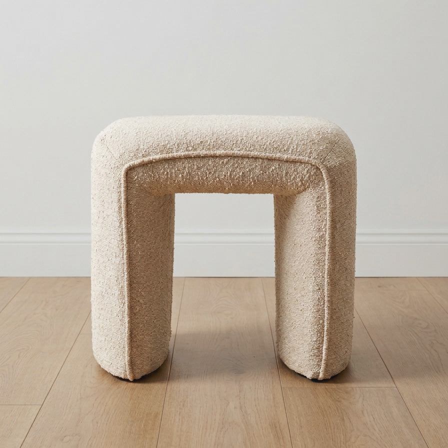 Denver Modern Boucle Stool - Champagne