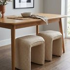 Denver Modern Boucle Stool - Champagne