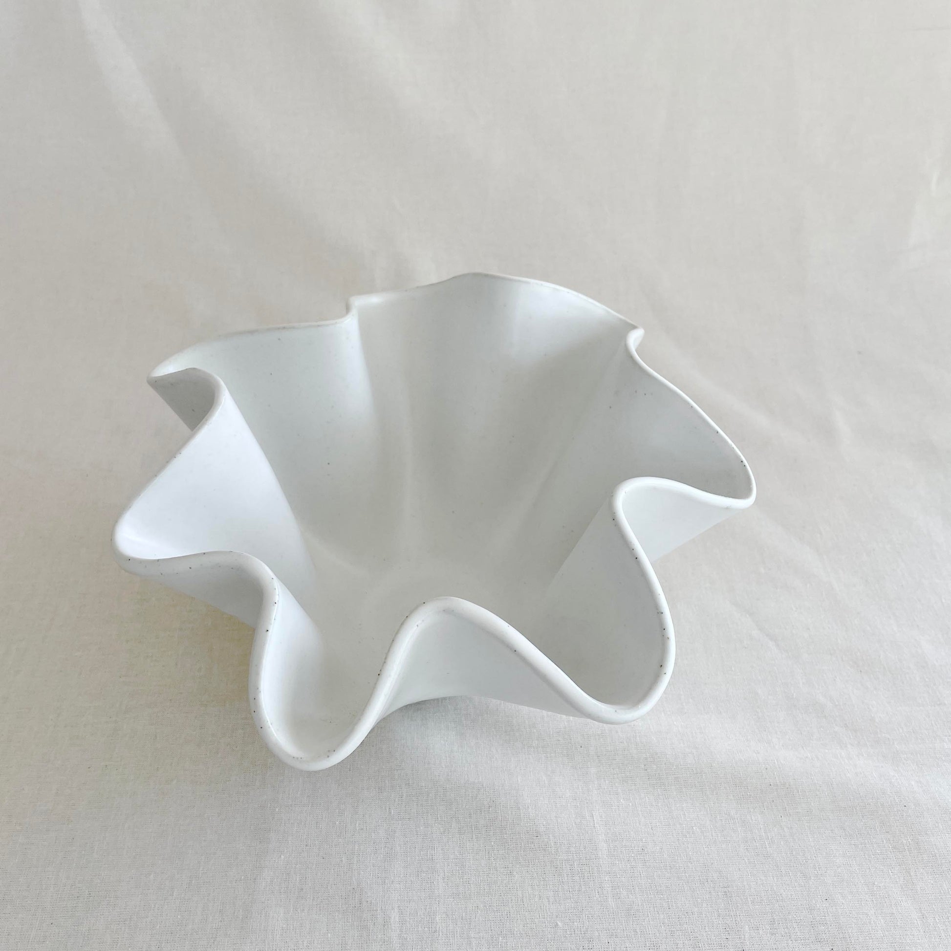 High Sided Wave Bowl - Medium White - Polly Barton