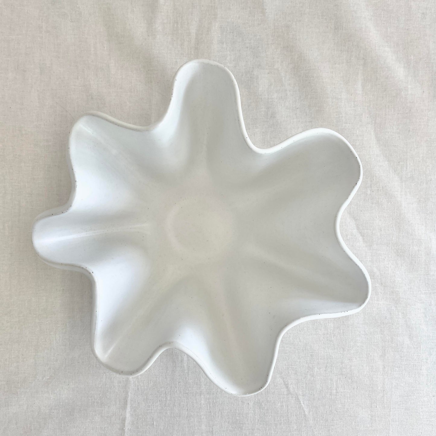 High Sided Wave Bowl - Medium White - Polly Barton