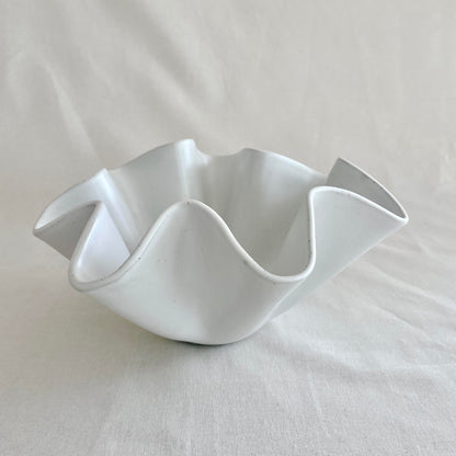 High Sided Wave Bowl - Medium White - Polly Barton