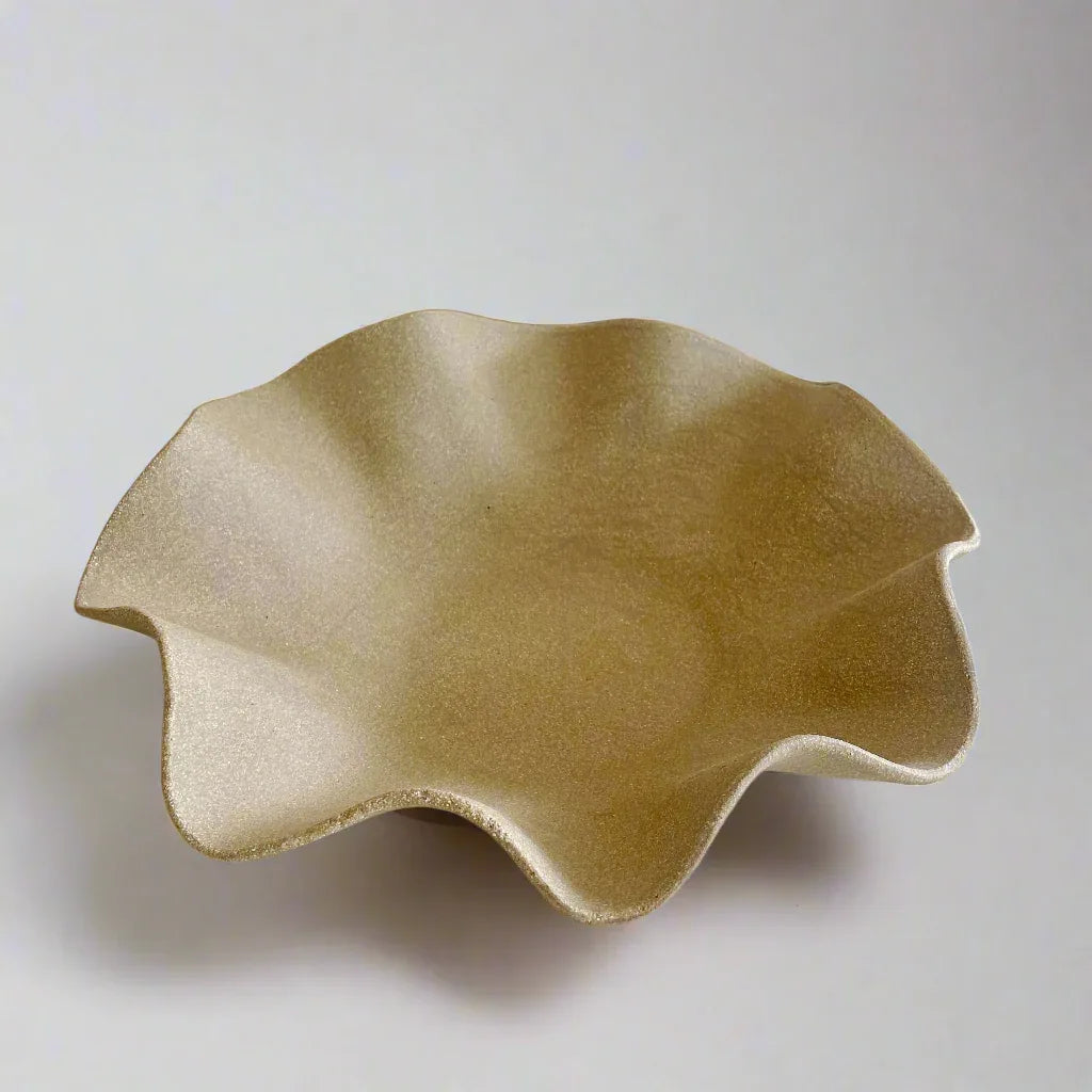 Large Wave Bowl - khaki Colour