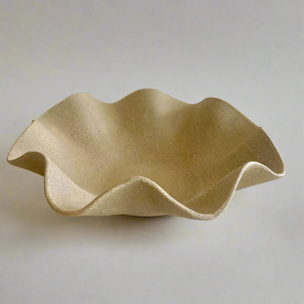 Large Wave Bowl - khaki