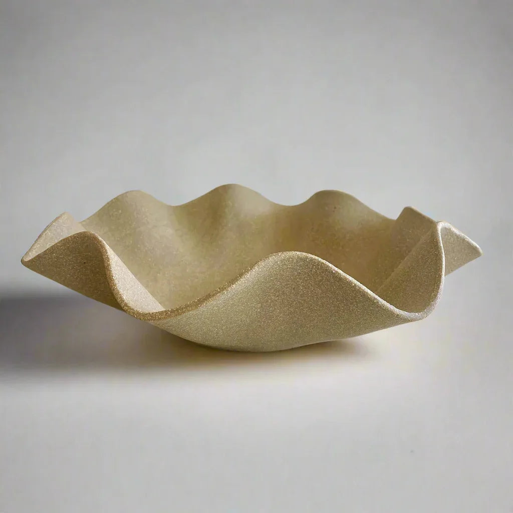 Large Wave Bowl - Cornwall Clay Colour