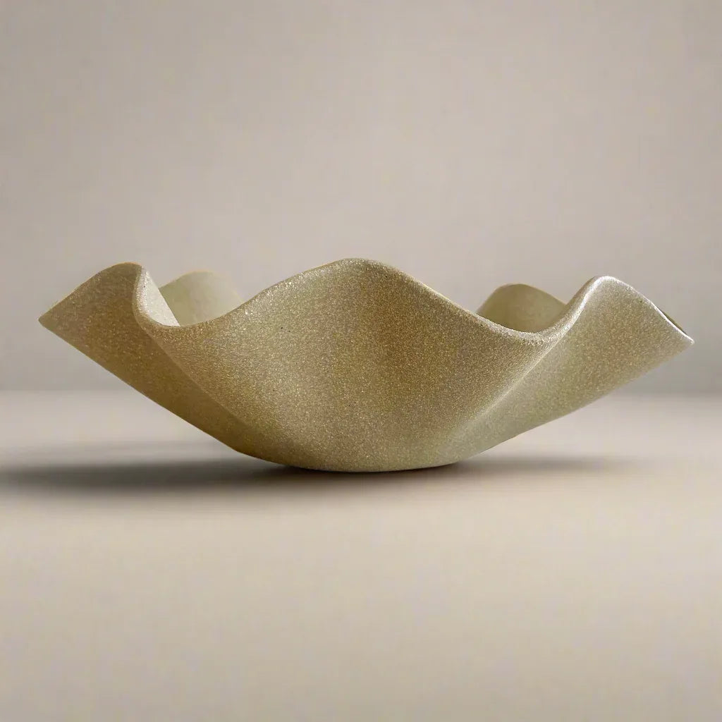 Large Wave Bowl - Green Clay Colour