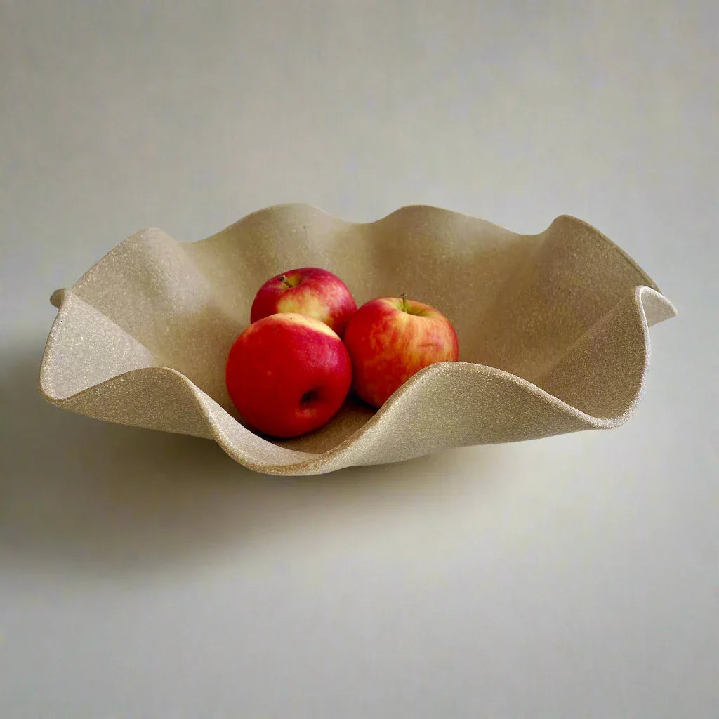 Large Wave Bowl - Chartreuse Sand