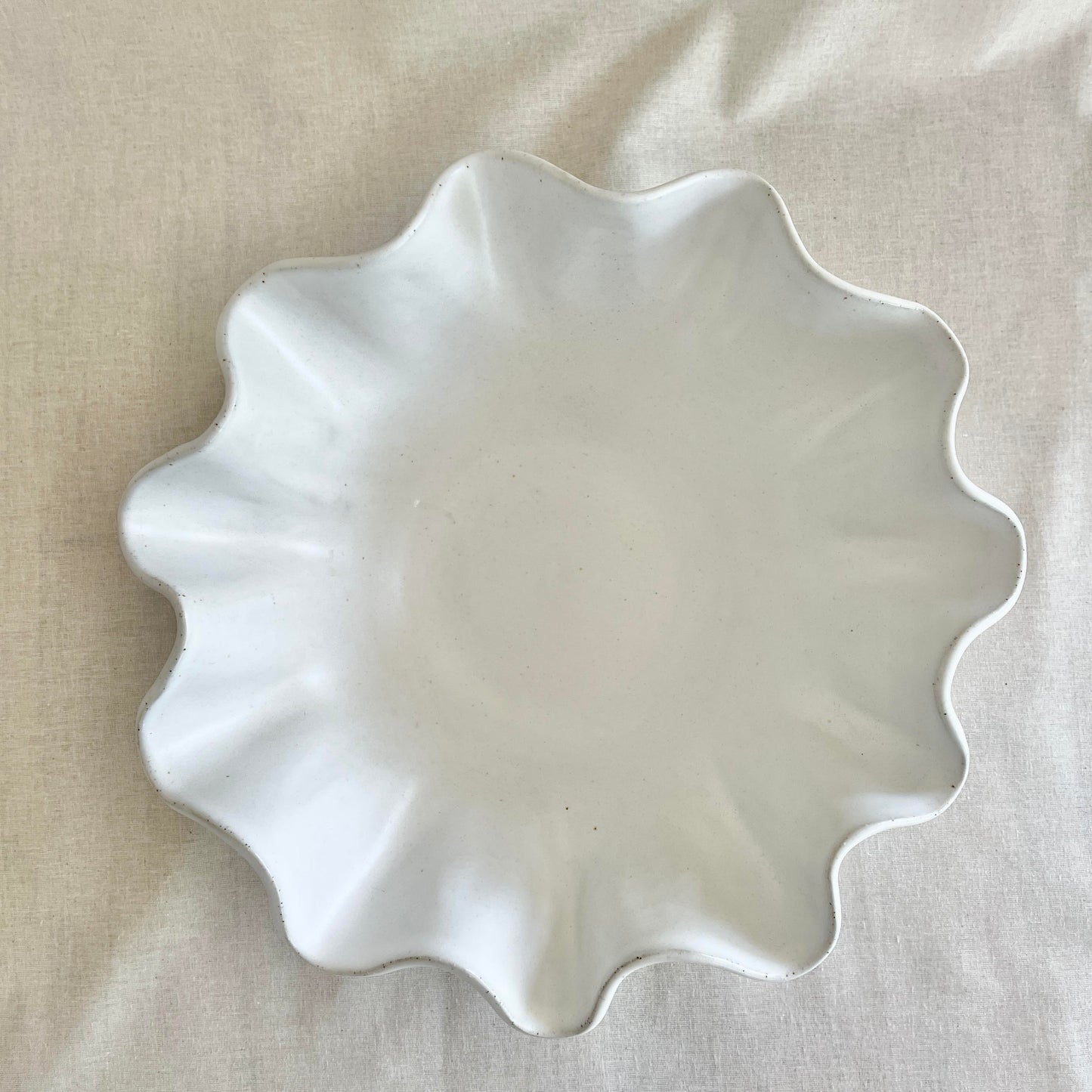 White Rippled Bowl - Large - Serving Use