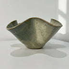 Ceramic Oversized Wave Bowl in Melted Mint Glaze
