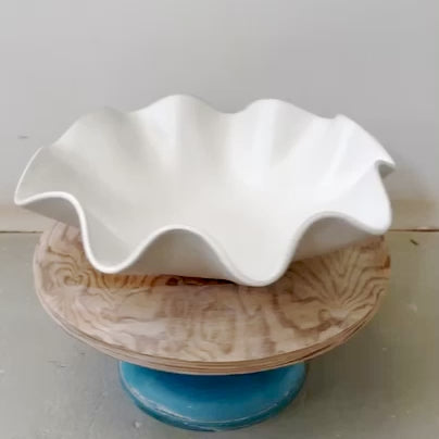 Large White Wave Bowl