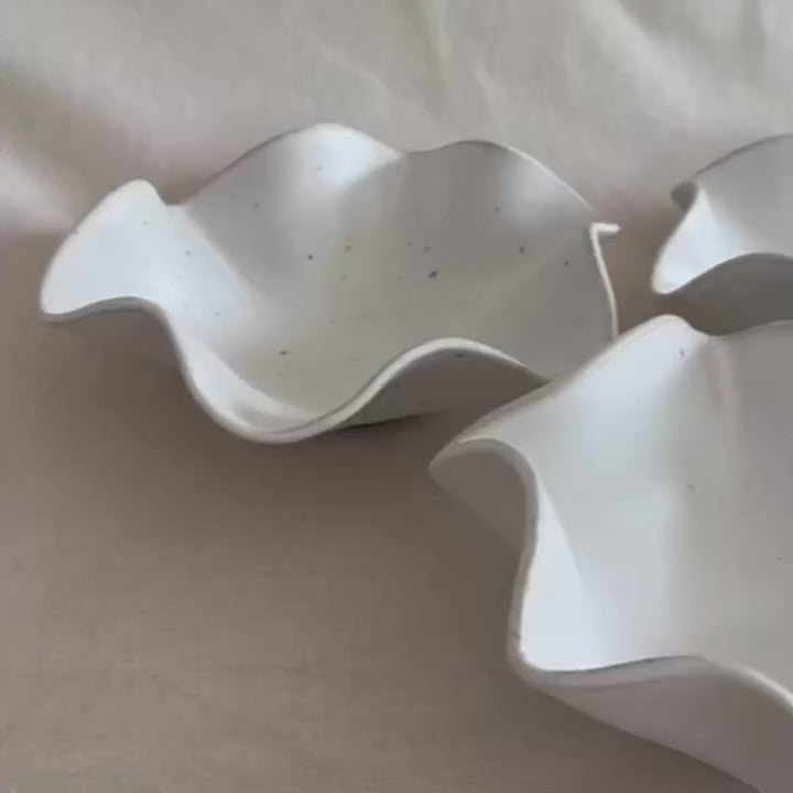 Small Ceramic Wave Bowls