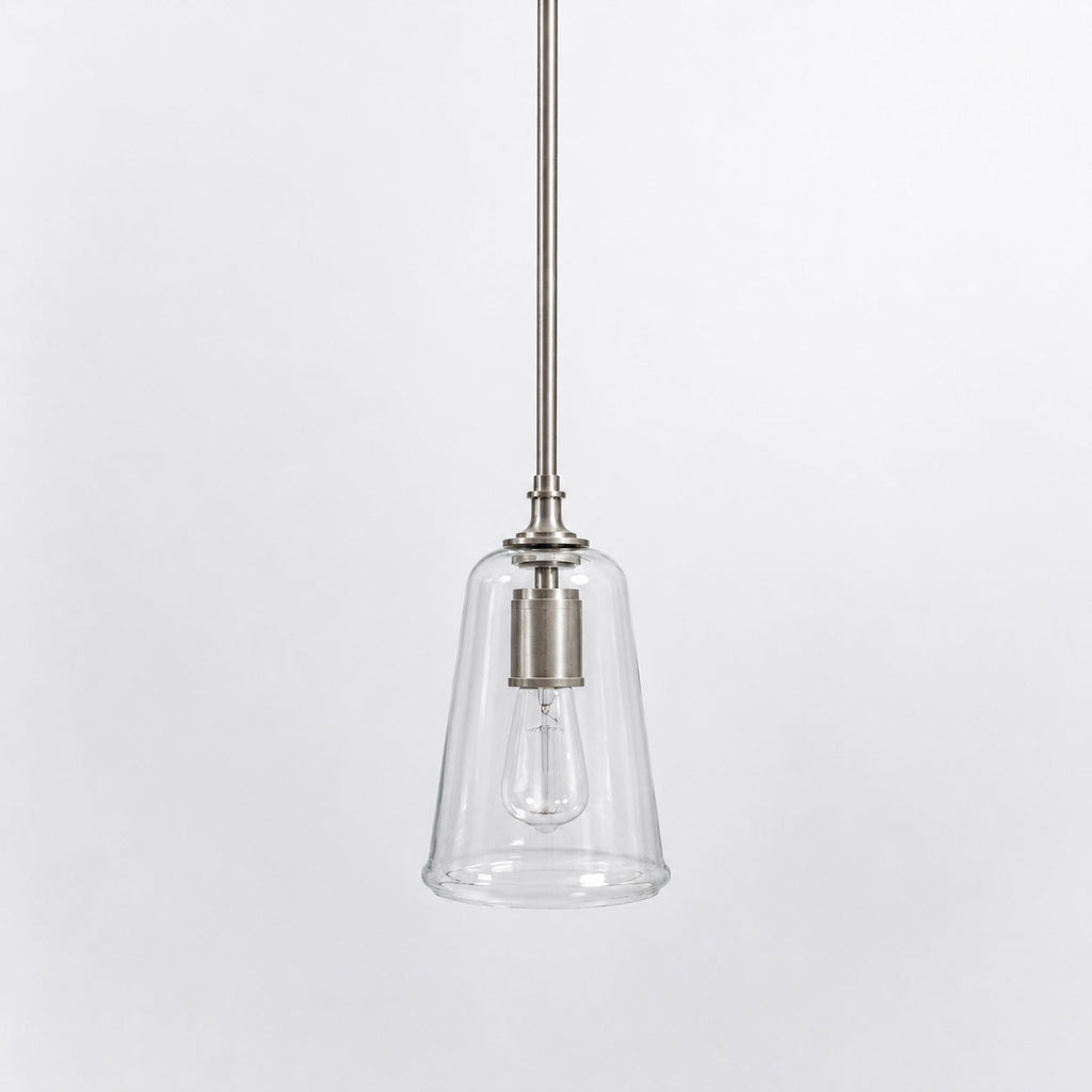 Reece Flared Glass Pendant Light - Nickel