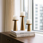 Candle Holders Set of 3 - Brushed Brass
