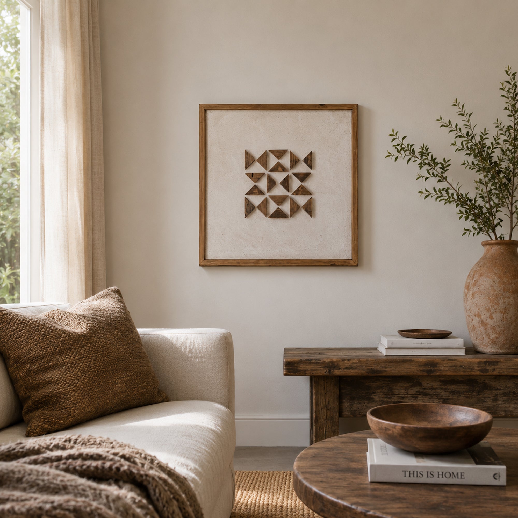 Silhouettes of Elm Square - Ready To Hang Wall Art - 62x62cm