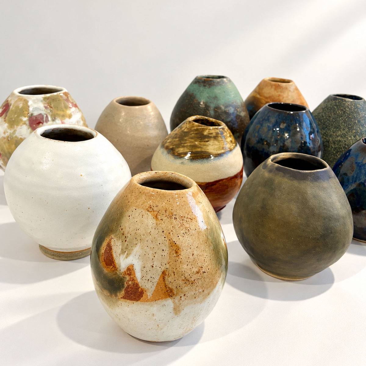 Small Rounded Vases - Organic Glazes