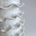 Large Spiral Edge Ceramic Vase - White
