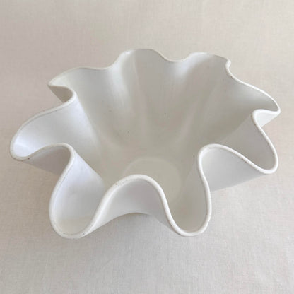 Tall Side Large White Wave Bowl