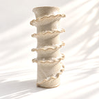 Tall Spiral Cylindrical Vase - White