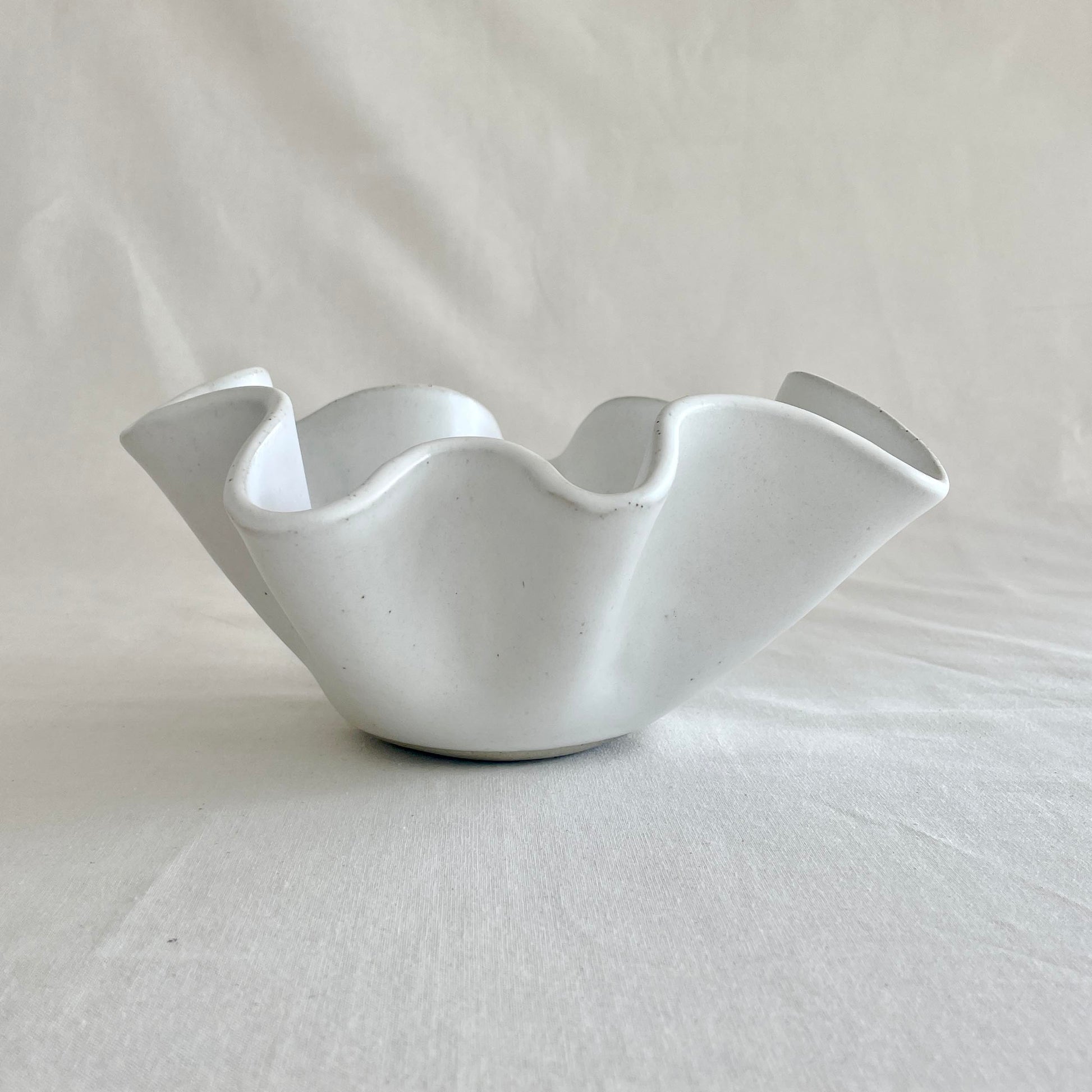 Tall White Wave Bowl - Medium - Fluid Form