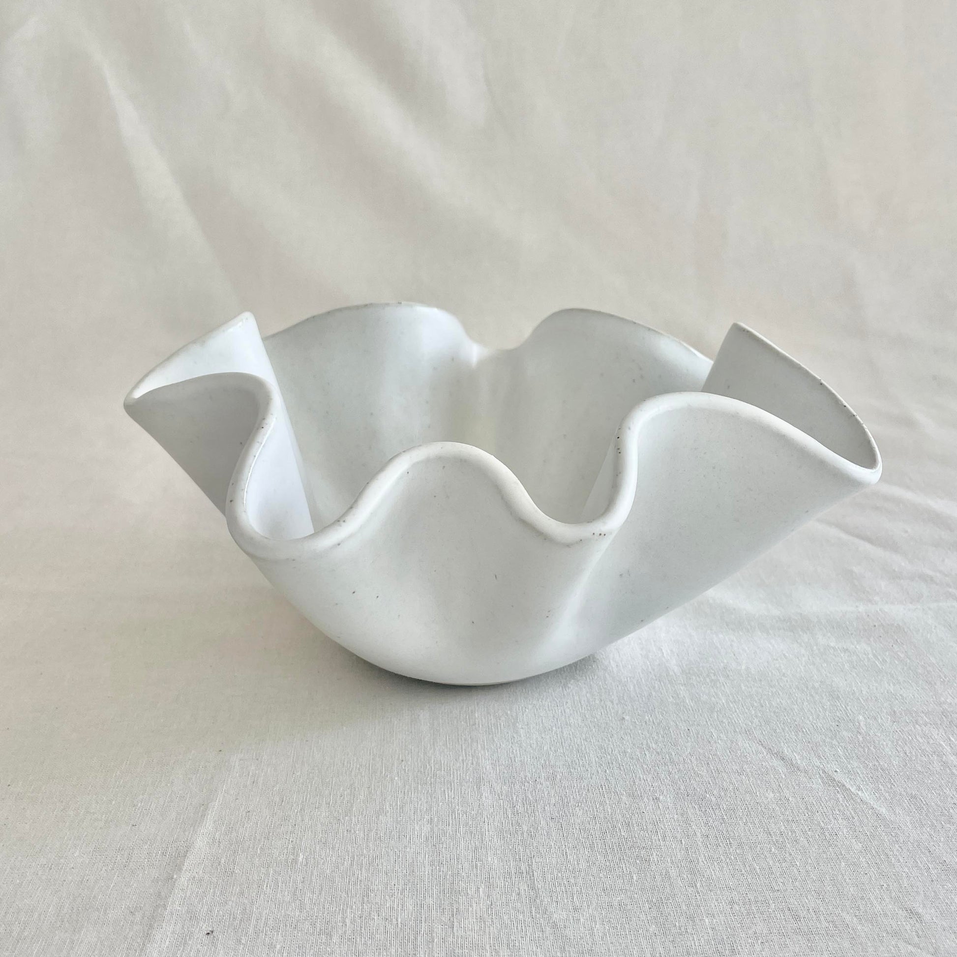 Tall White Wave Bowl - Medium - Fluid Form