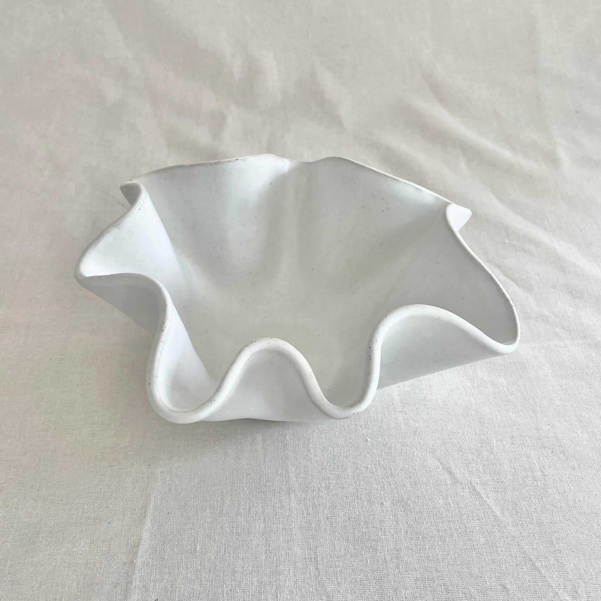 Tall White Wave Bowl - Medium - Fluid Form