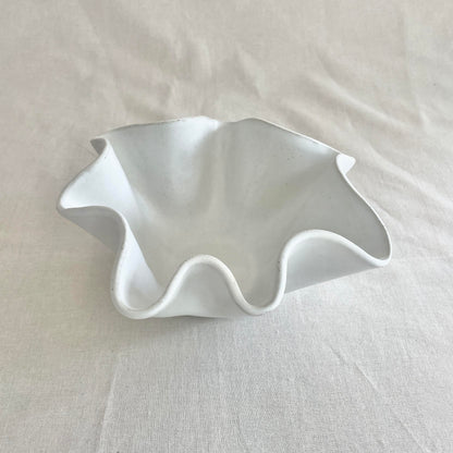 Tall White Wave Bowl - Medium - Fluid Form