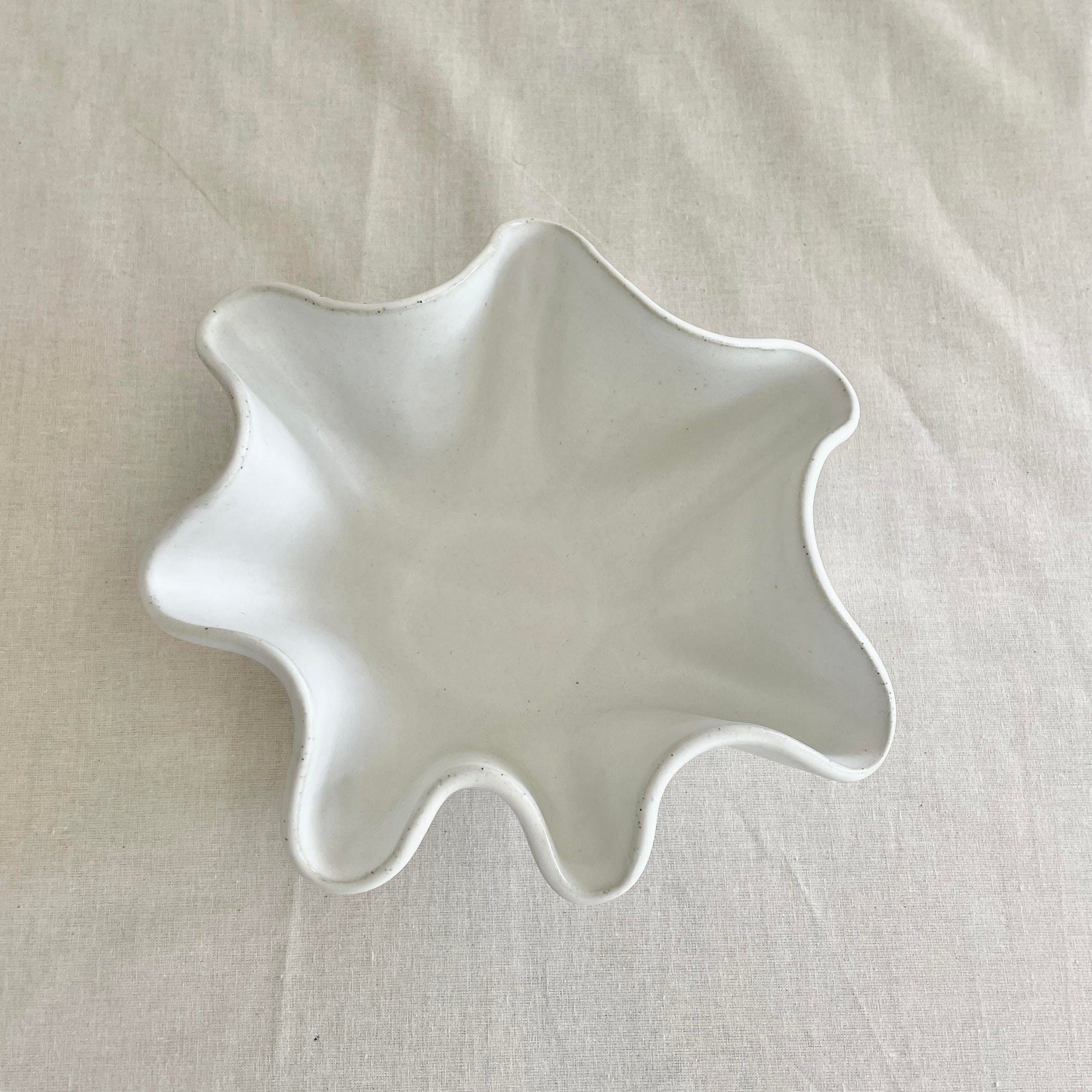 Tall White Wave Bowl - Medium - Fluid Form