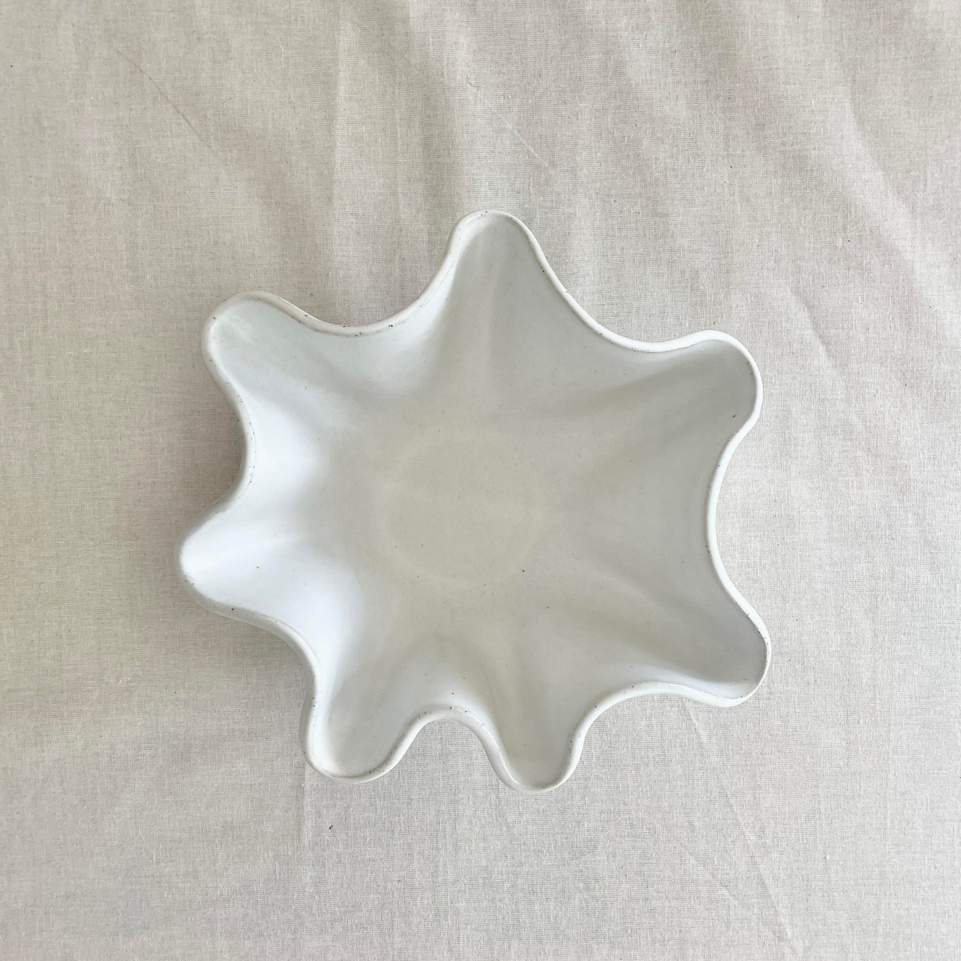 Tall White Wave Bowl - Medium - Fluid Form