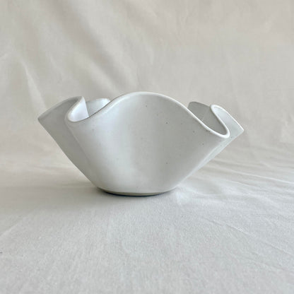 Tall White Wave Bowl - Medium - Fluid Form