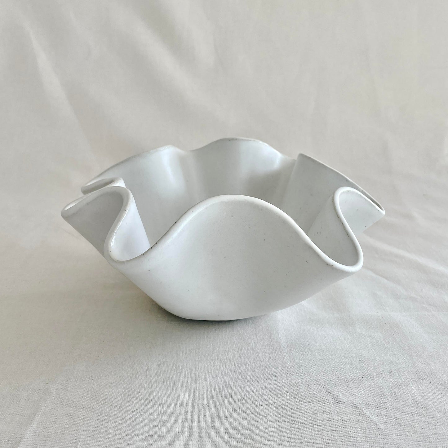 Tall White Wave Bowl - Medium - Fluid Form