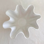 Ceramic Sculptural Wave Bowl - High Sided White