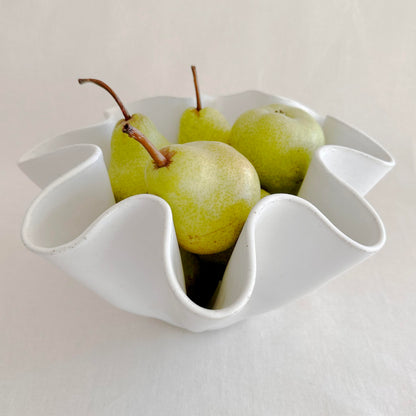 High Sided White Wave Bowl - Home Styling