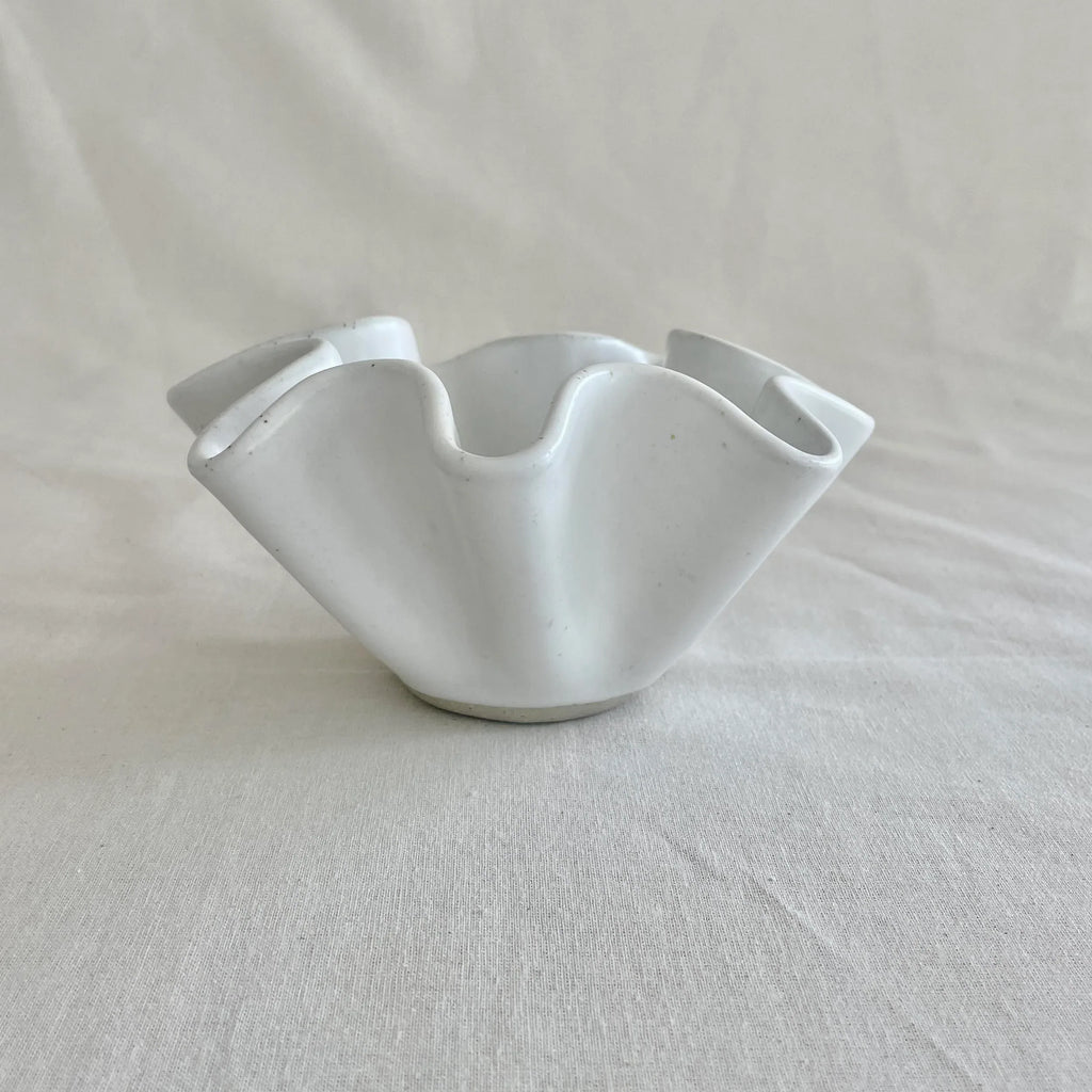 White Wave Bowl - Medium/Small White - Irregular Form